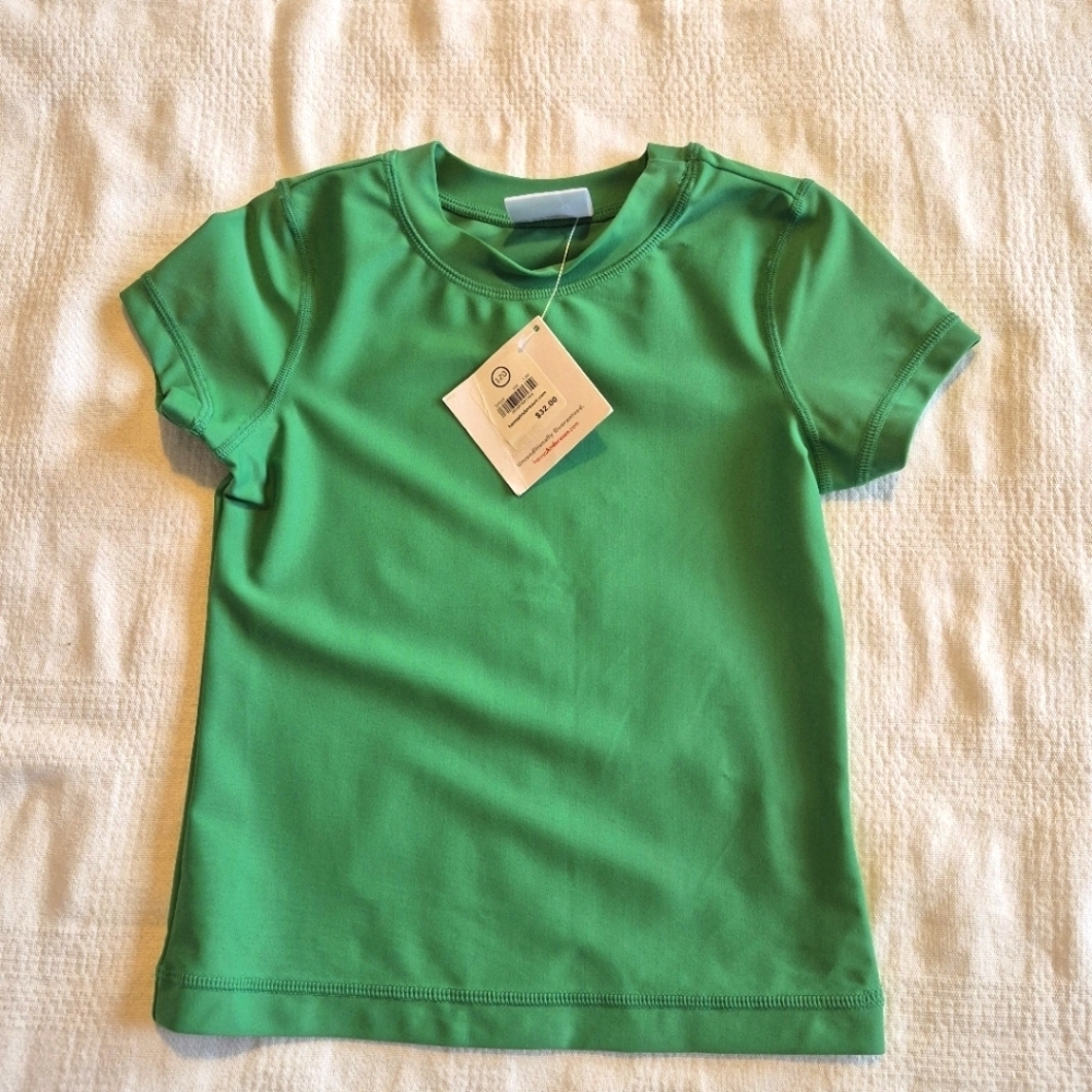 Hanna Andersson boys or girls size 120 or 6-7 green swim rash guard, NWT